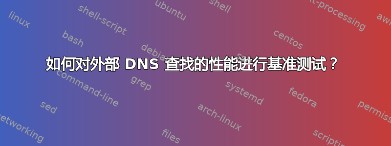 如何对外部 DNS 查找的性能进行基准测试？