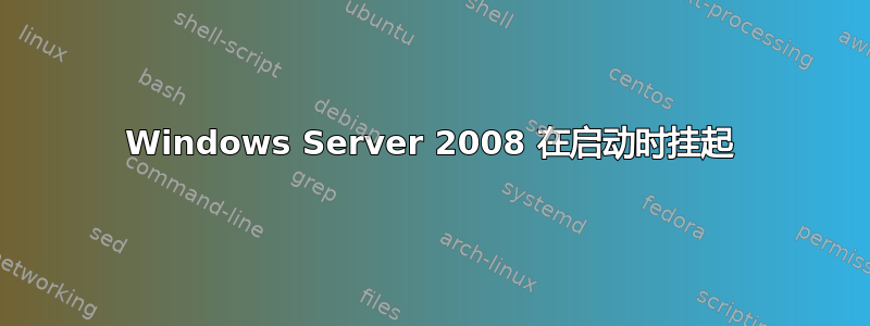 Windows Server 2008 在启动时挂起