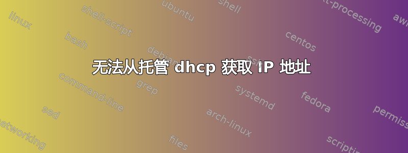 无法从托管 dhcp 获取 IP 地址