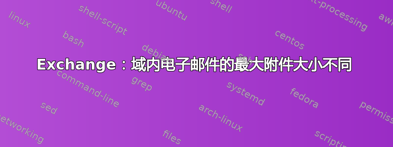 Exchange：域内电子邮件的最大附件大小不同