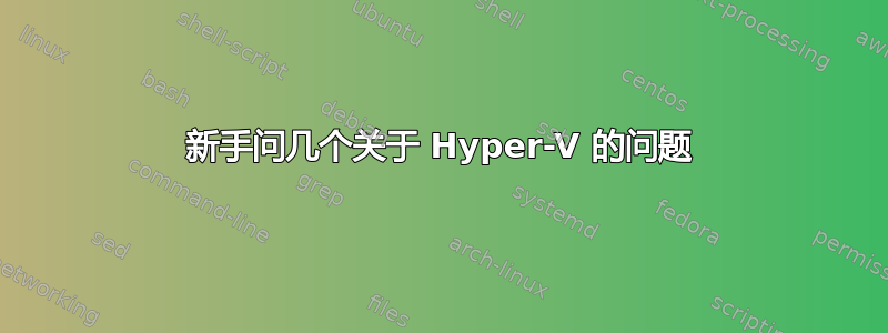 新手问几个关于 Hyper-V 的问题