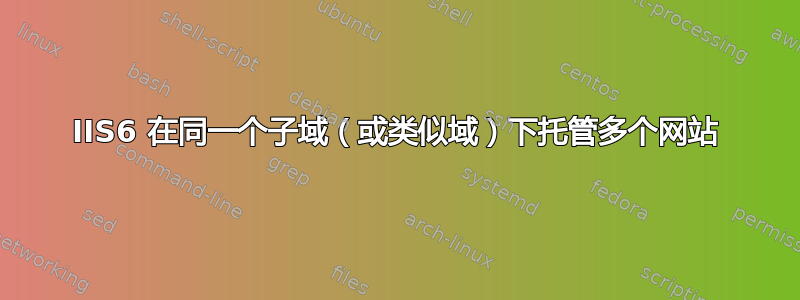 IIS6 在同一个子域（或类似域）下托管多个网站