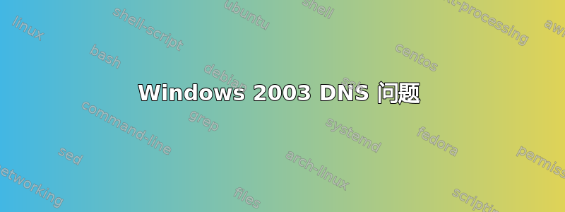 Windows 2003 DNS 问题