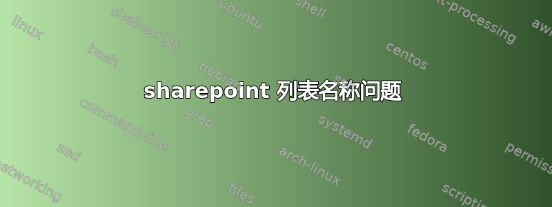 sharepoint 列表名称问题