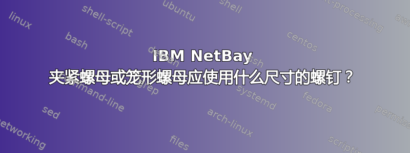 IBM NetBay 夹紧螺母或笼形螺母应使用什么尺寸的螺钉？