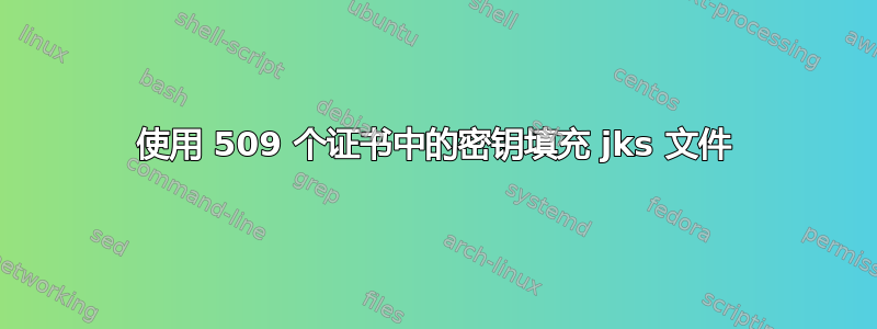 使用 509 个证书中的密钥填充 jks 文件