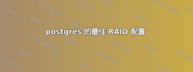 postgres 的最佳 RAID 配置