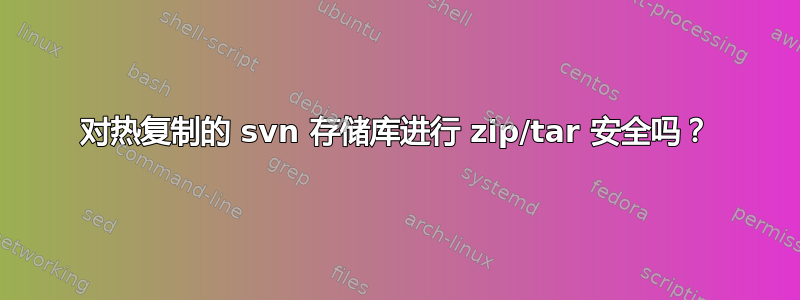 对热复制的 svn 存储库进行 zip/tar 安全吗？