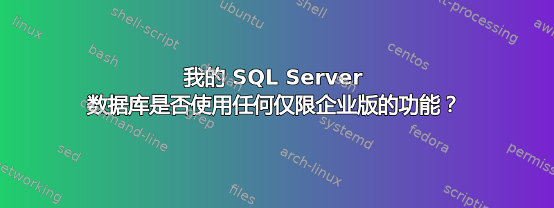 我的 SQL Server 数据库是否使用任何仅限企业版的功能？