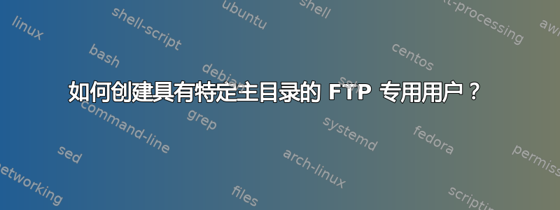 如何创建具有特定主目录的 FTP 专用用户？