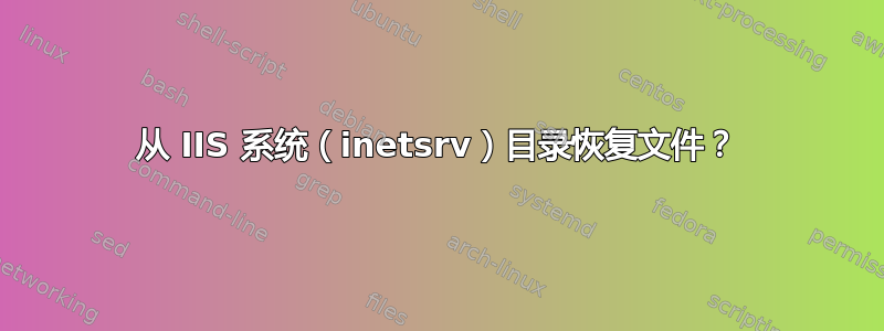 从 IIS 系统（inetsrv）目录恢复文件？