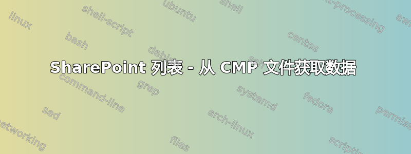 SharePoint 列表 - 从 CMP 文件获取数据