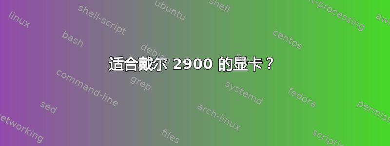 适合戴尔 2900 的显卡？