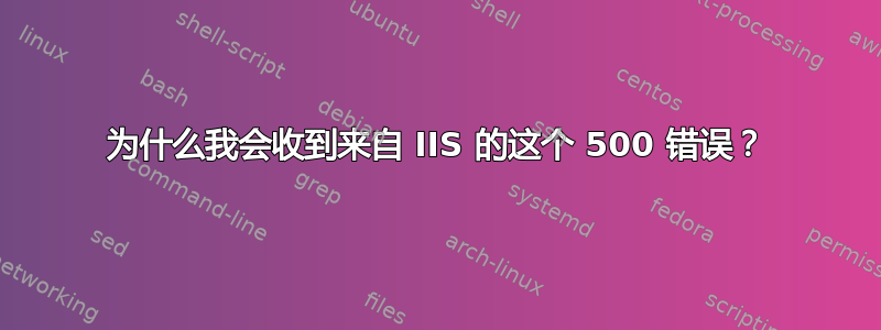 为什么我会收到来自 IIS 的这个 500 错误？