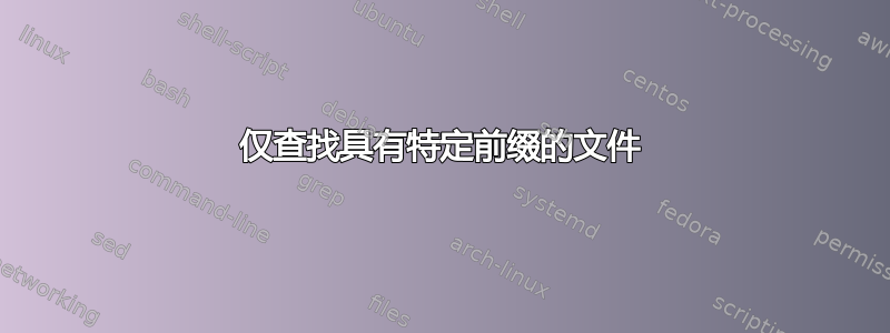 仅查找具有特定前缀的文件