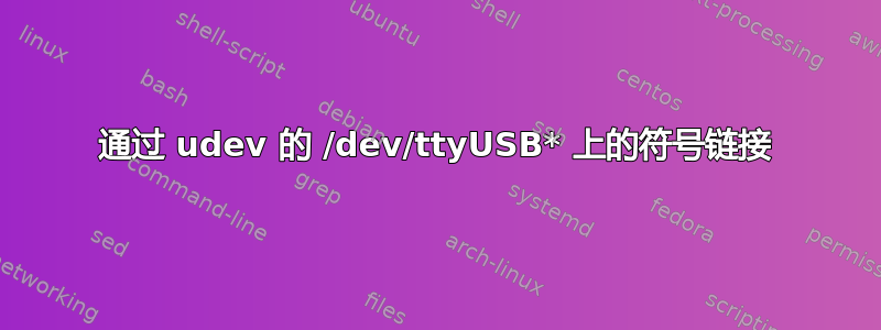 通过 udev 的 /dev/ttyUSB* 上的符号链接