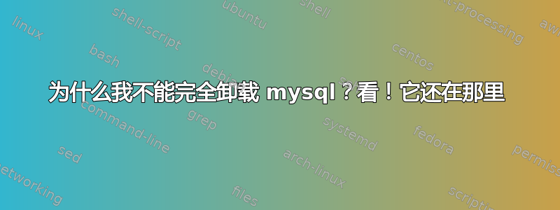 为什么我不能完全卸载 mysql？看！它还在那里