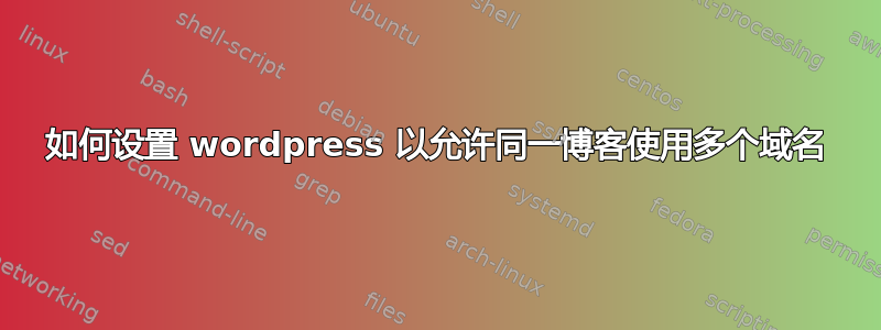 如何设置 wordpress 以允许同一博客使用多个域名