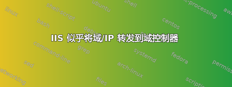 IIS 似乎将域/IP 转发到域控制器