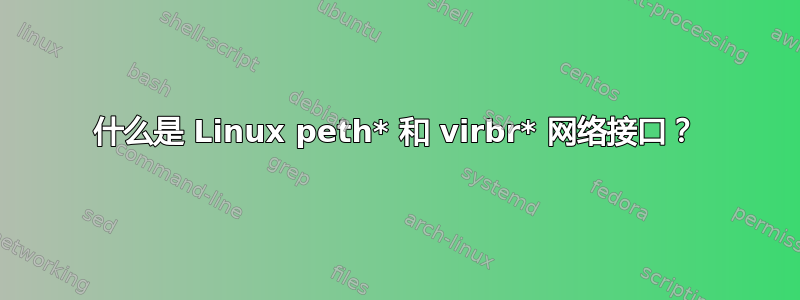 什么是 Linux peth* 和 virbr* 网络接口？