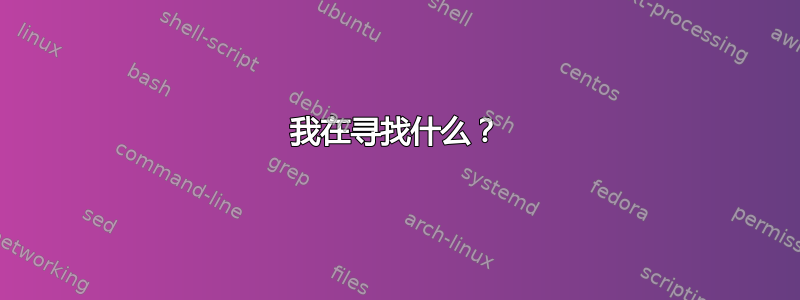 我在寻找什么？