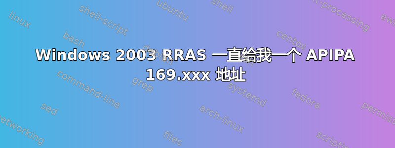 Windows 2003 RRAS 一直给我一个 APIPA 169.xxx 地址