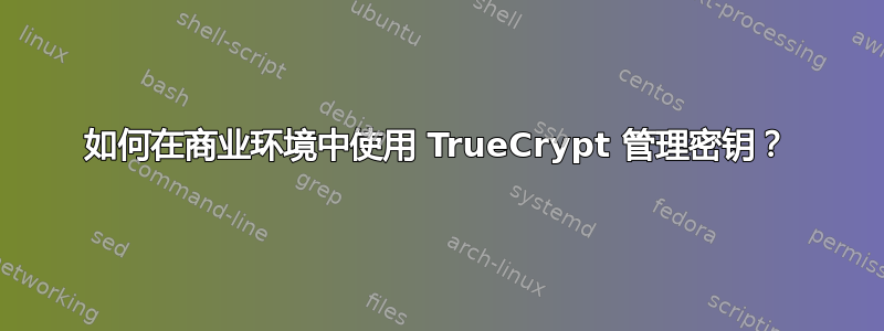 如何在商业环境中使用 TrueCrypt 管理密钥？