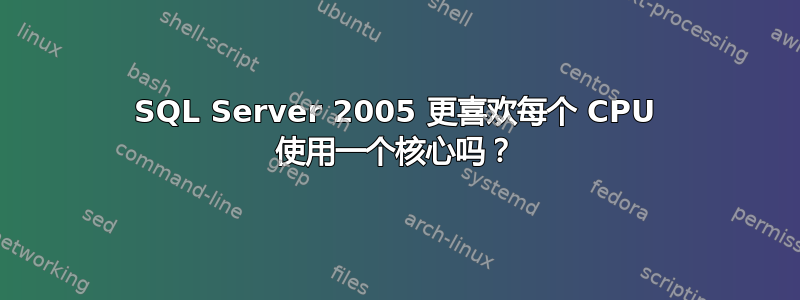 SQL Server 2005 更喜欢每个 CPU 使用一个核心吗？