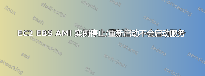 EC2 EBS AMI 实例停止/重新启动不会启动服务