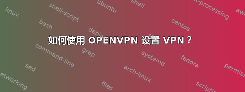 如何使用 OPENVPN 设置 VPN？