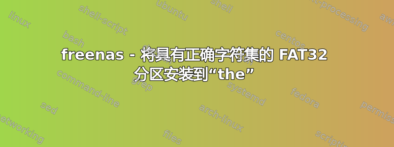 freenas - 将具有正确字符集的 FAT32 分区安装到“the”