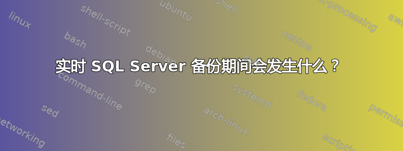 实时 SQL Server 备份期间会发生什么？