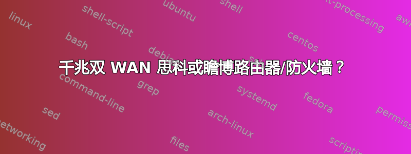 千兆双 WAN 思科或瞻博路由器/防火墙？