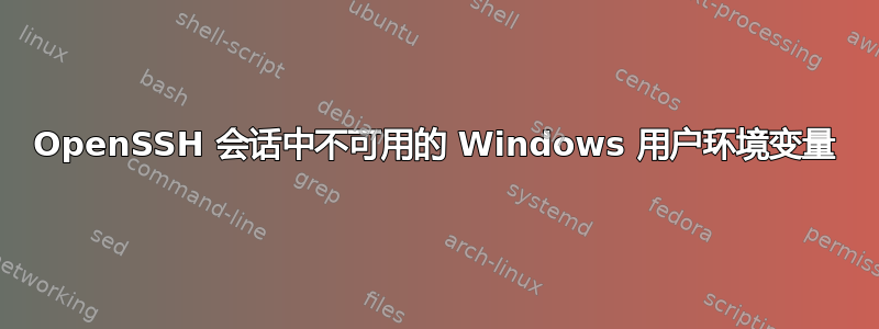 OpenSSH 会话中不可用的 Windows 用户环境变量