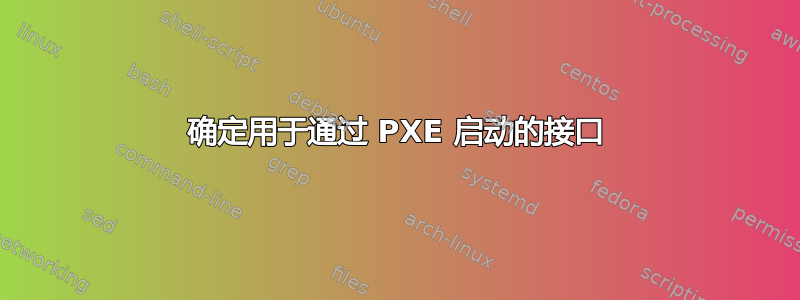 确定用于通过 PXE 启动的接口