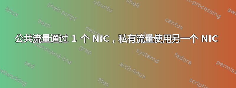 公共流量通过 1 个 NIC，私有流量使用另一个 NIC