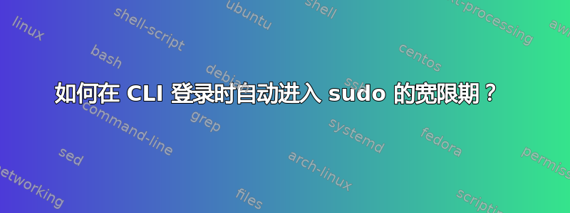 如何在 CLI 登录时自动进入 sudo 的宽限期？ 