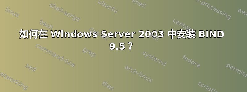 如何在 Windows Server 2003 中安装 BIND 9.5？