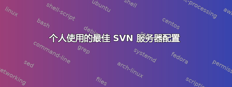 个人使用的最佳 SVN 服务器配置