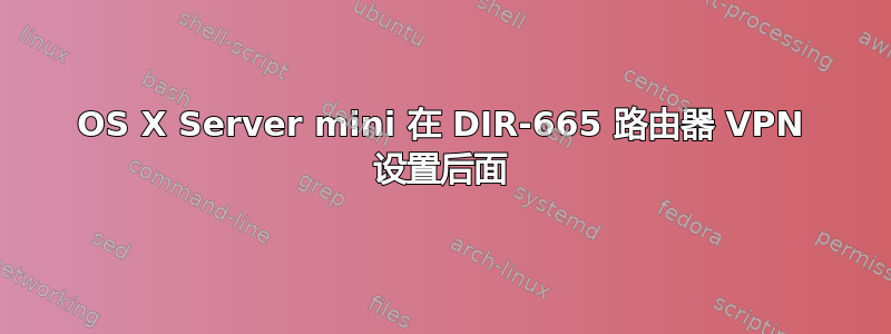 OS X Server mini 在 DIR-665 路由器 VPN 设置后面