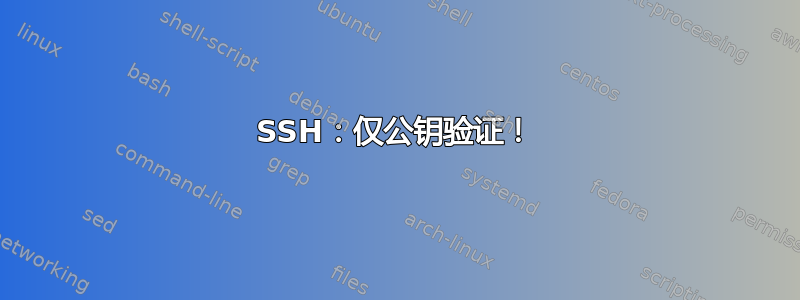 SSH：仅公钥验证！