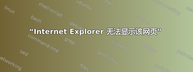 “Internet Explorer 无法显示该网页”