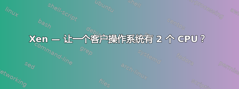 Xen — 让一个客户操作系统有 2 个 CPU？