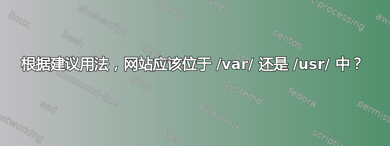 根据建议用法，网站应该位于 /var/ 还是 /usr/ 中？