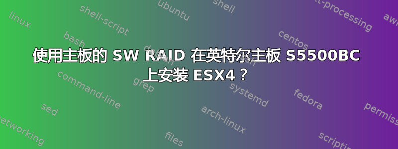 使用主板的 SW RAID 在英特尔主板 S5500BC 上安装 ESX4？