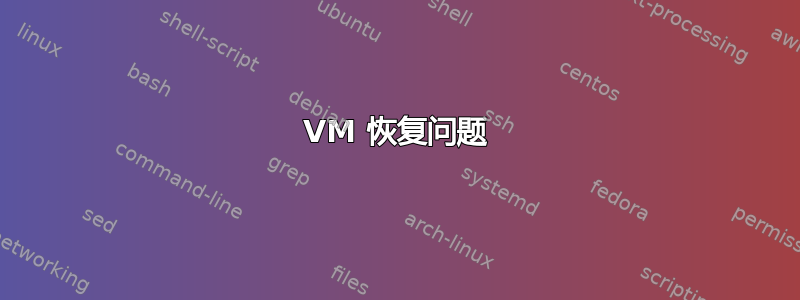 VM 恢复问题