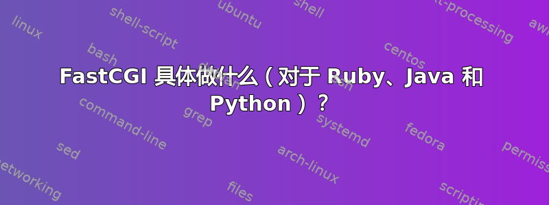 FastCGI 具体做什么（对于 Ruby、Java 和 Python）？