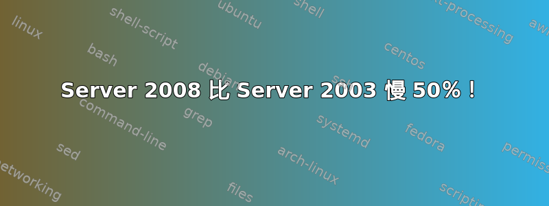 Server 2008 比 Server 2003 慢 50％！