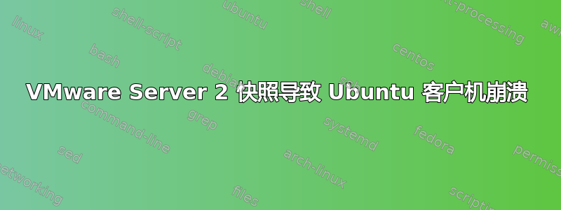 VMware Server 2 快照导致 Ubuntu 客户机崩溃