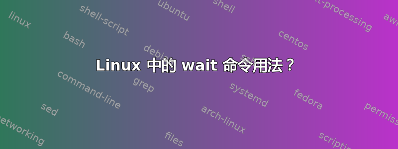 Linux 中的 wait 命令用法？